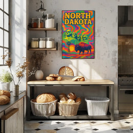 North Dakota Psychedelic Poster