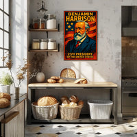 Benjamin Harrison 23rd US President Poster Vintage Wall Art