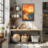 Sunset Over Serene Coastline Poster