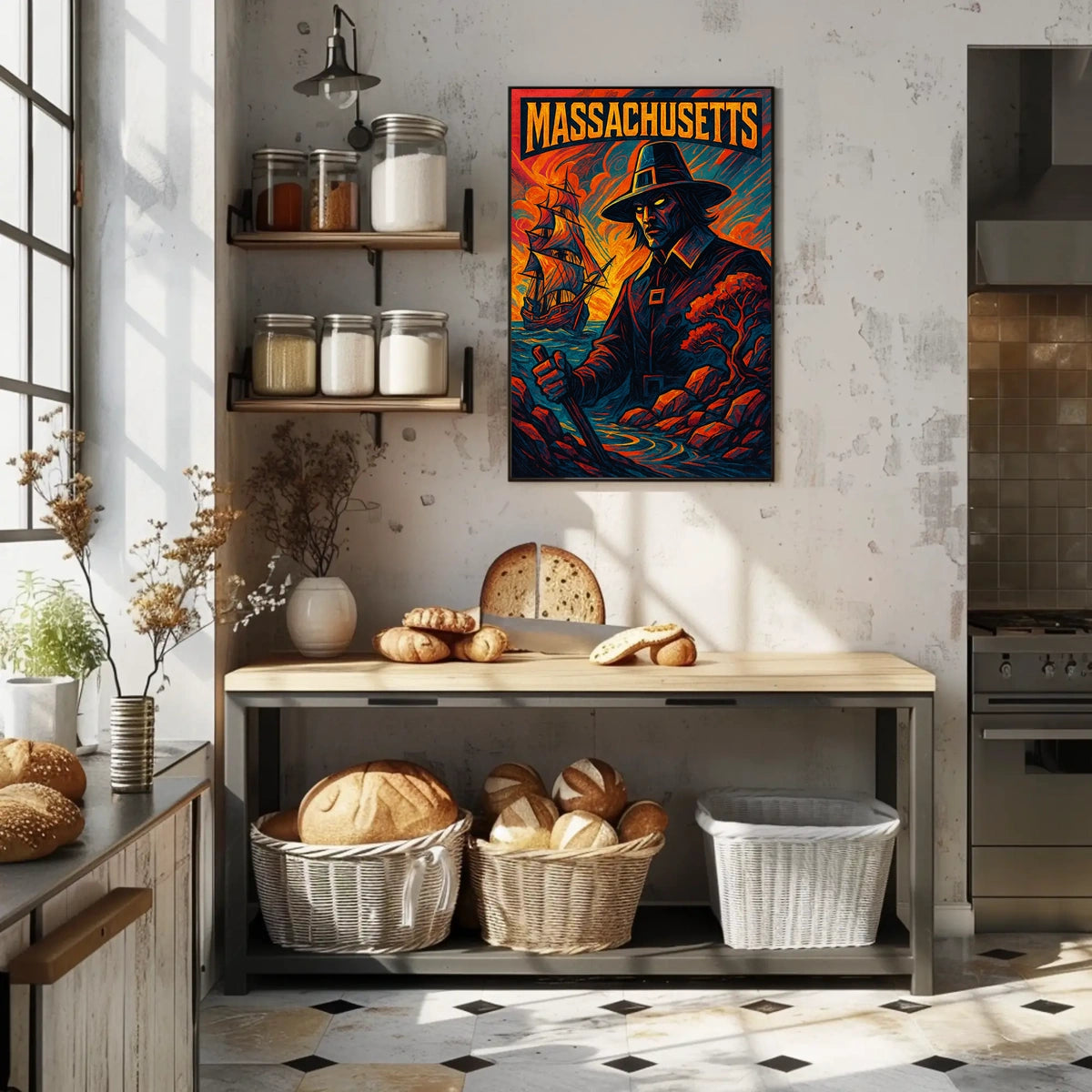 Massachusetts Pilgrim Poster