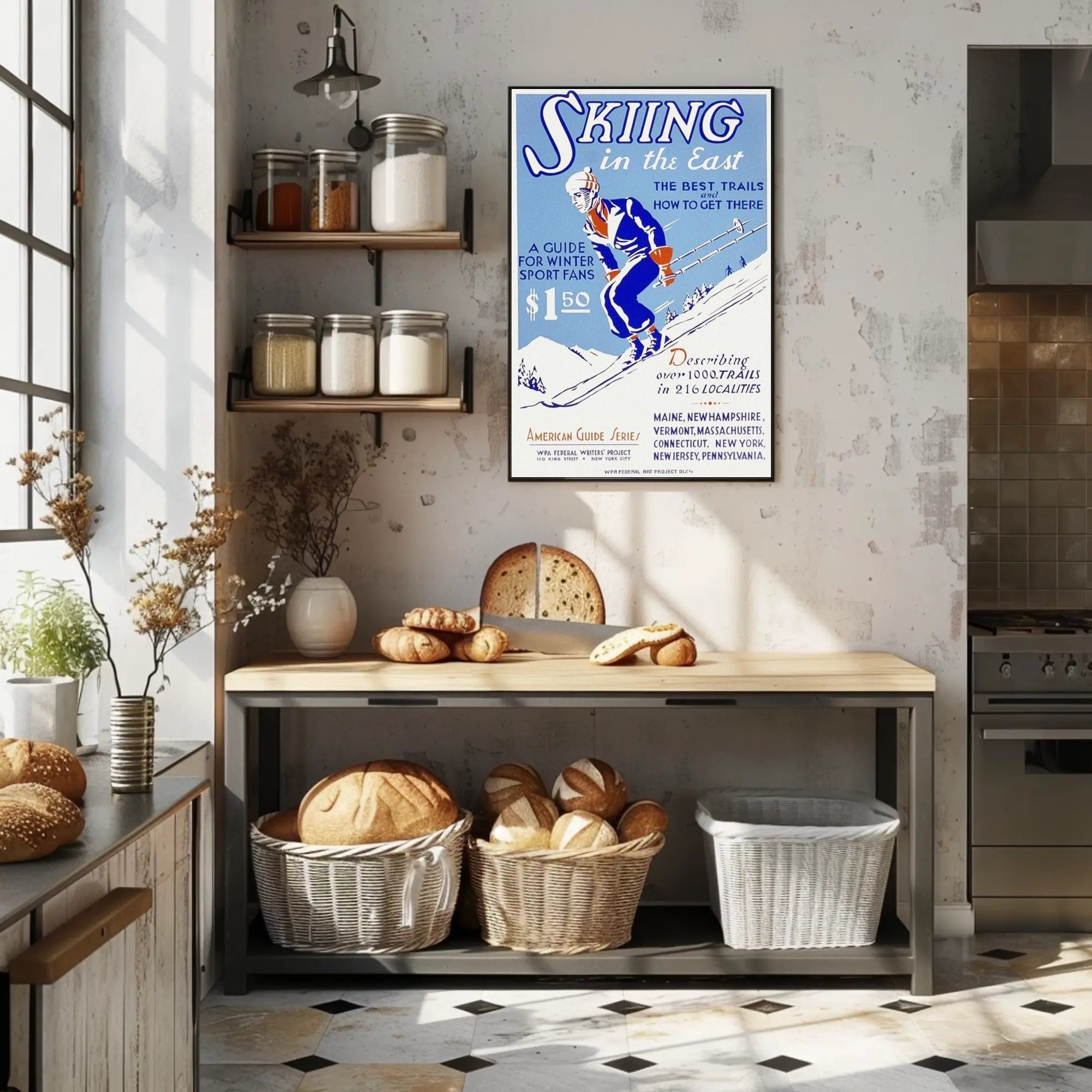 Skiing in the East Poster PosterGoat