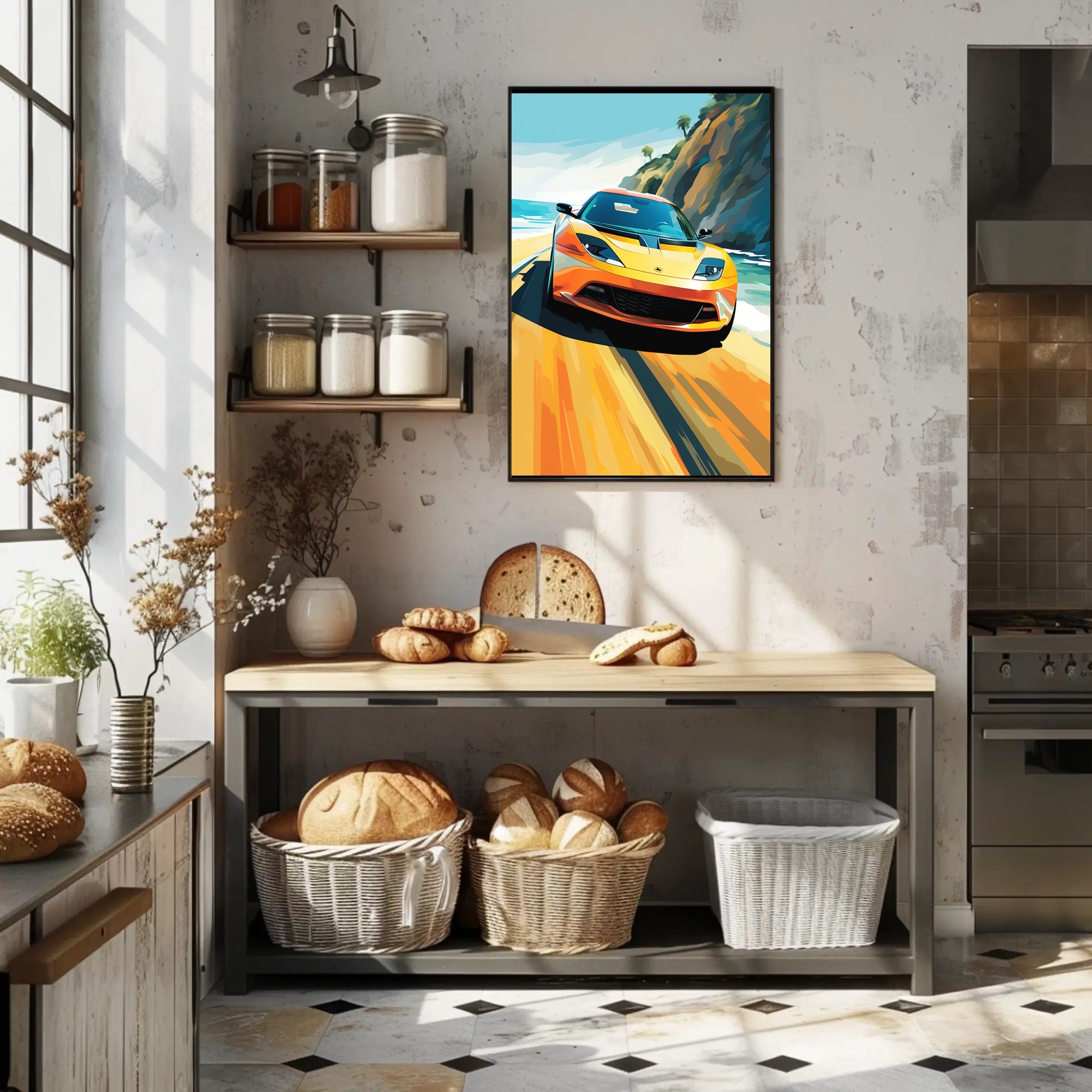 Speed and Freedom on Coastal Road Sports Poster