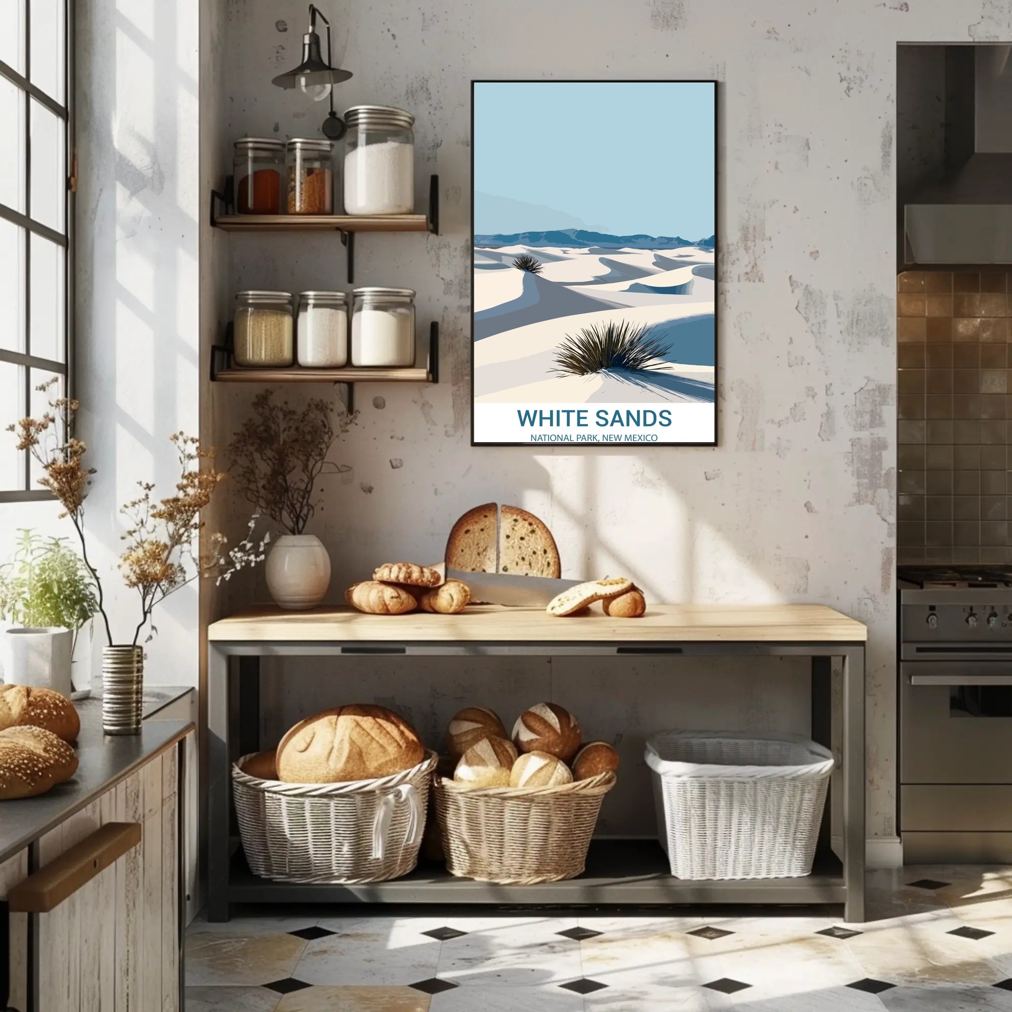 White Sands National Park Illustration Poster