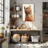 Curious Cat Portrait Poster