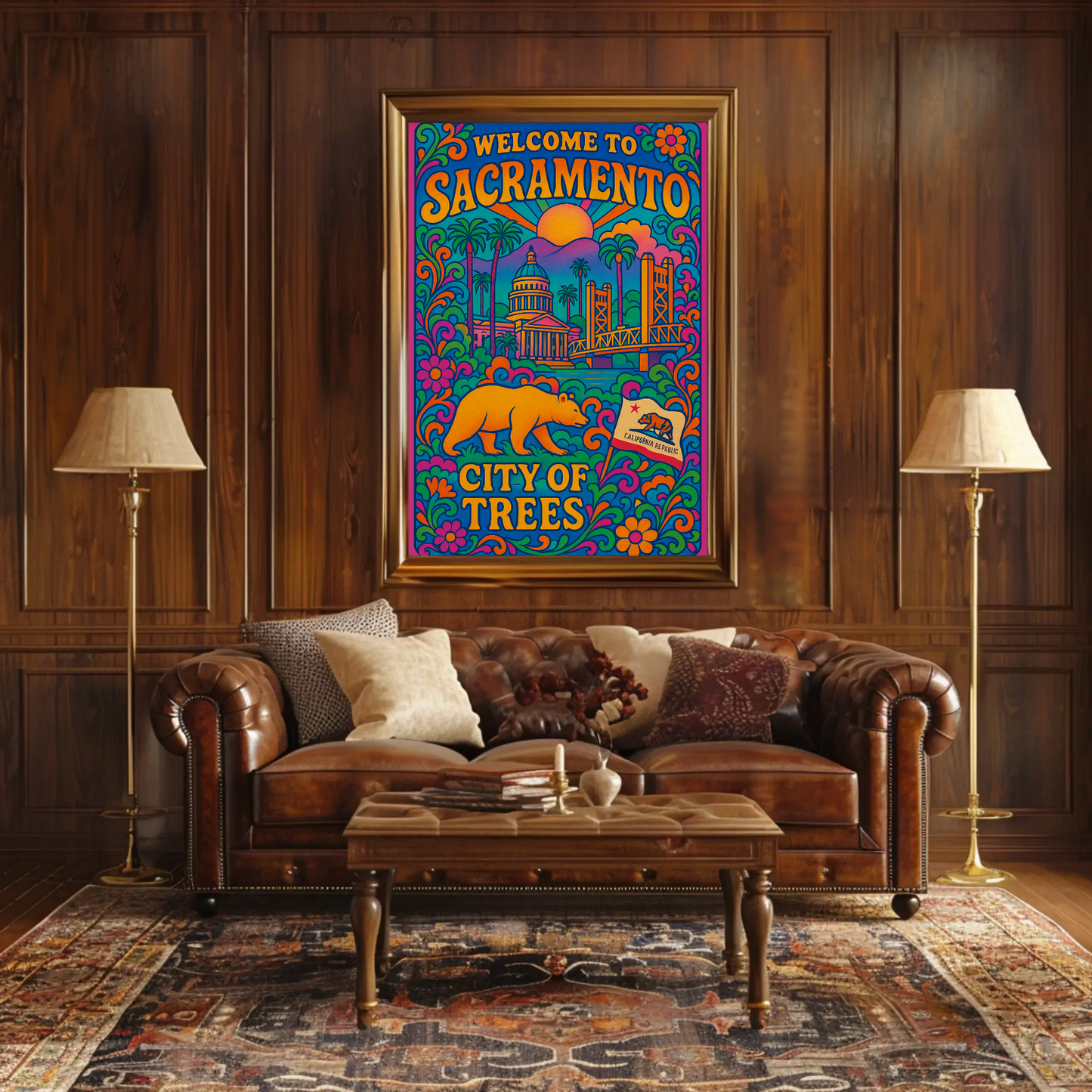 Sacramento City Of Trees Travel Poster