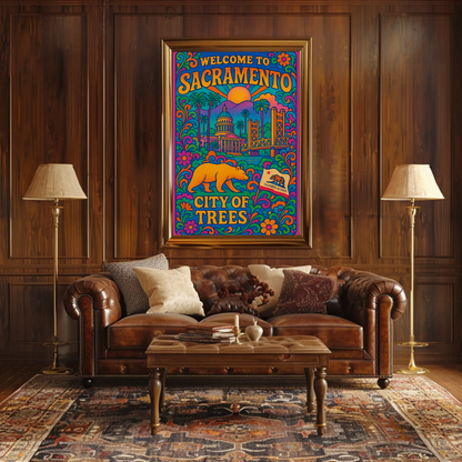 Sacramento City Of Trees Travel Poster