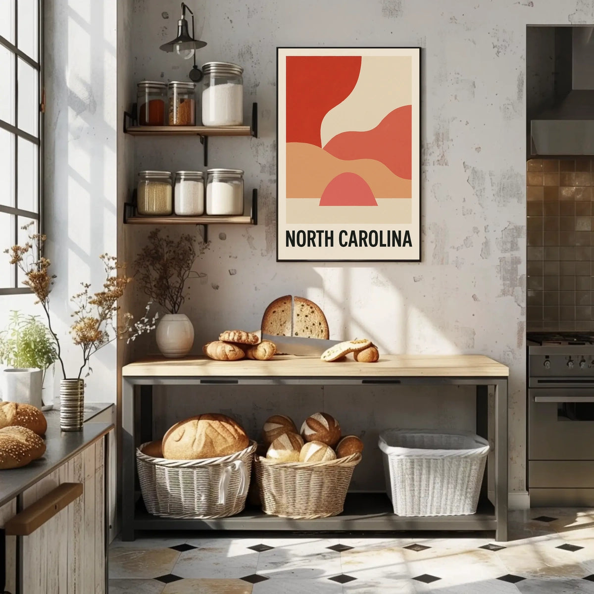 North Carolina Abstract Landscape Poster