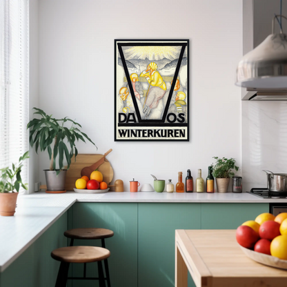 Davos Winterkuren Vintage Poster