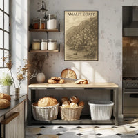 Amalfi Coast Poster Coastal View Wall Art 18x24 Museum