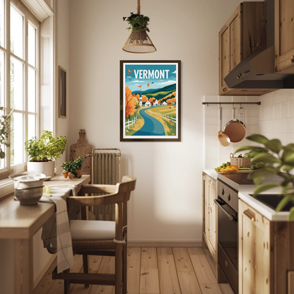 Vermont Vintage Poster - Mountain Road