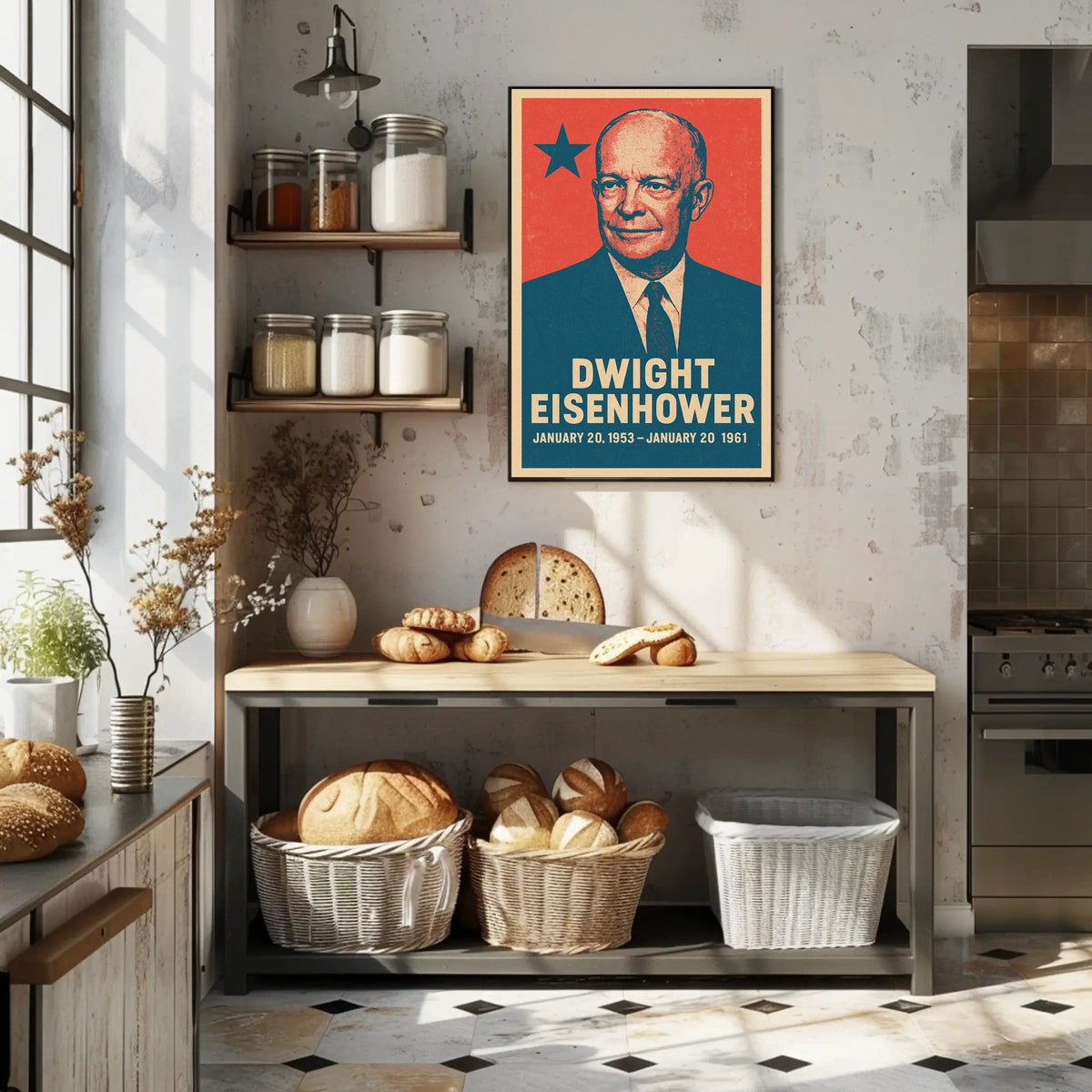 Eisenhower Nostalgic Patriotic Retro Poster