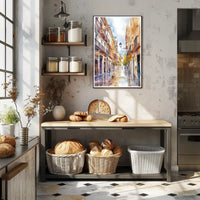 Serene Street in Watercolor Poster PosterGoat