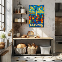 Estonia Mosaic Art Poster