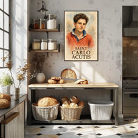 Saint Carlo Acutis Portrait For Wall Decor And Reflection Poster