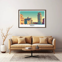 Pisa Italy Landscape Art Print Travel Poster