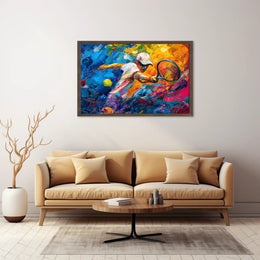 Dynamic Abstract Tennis Player Art Poster