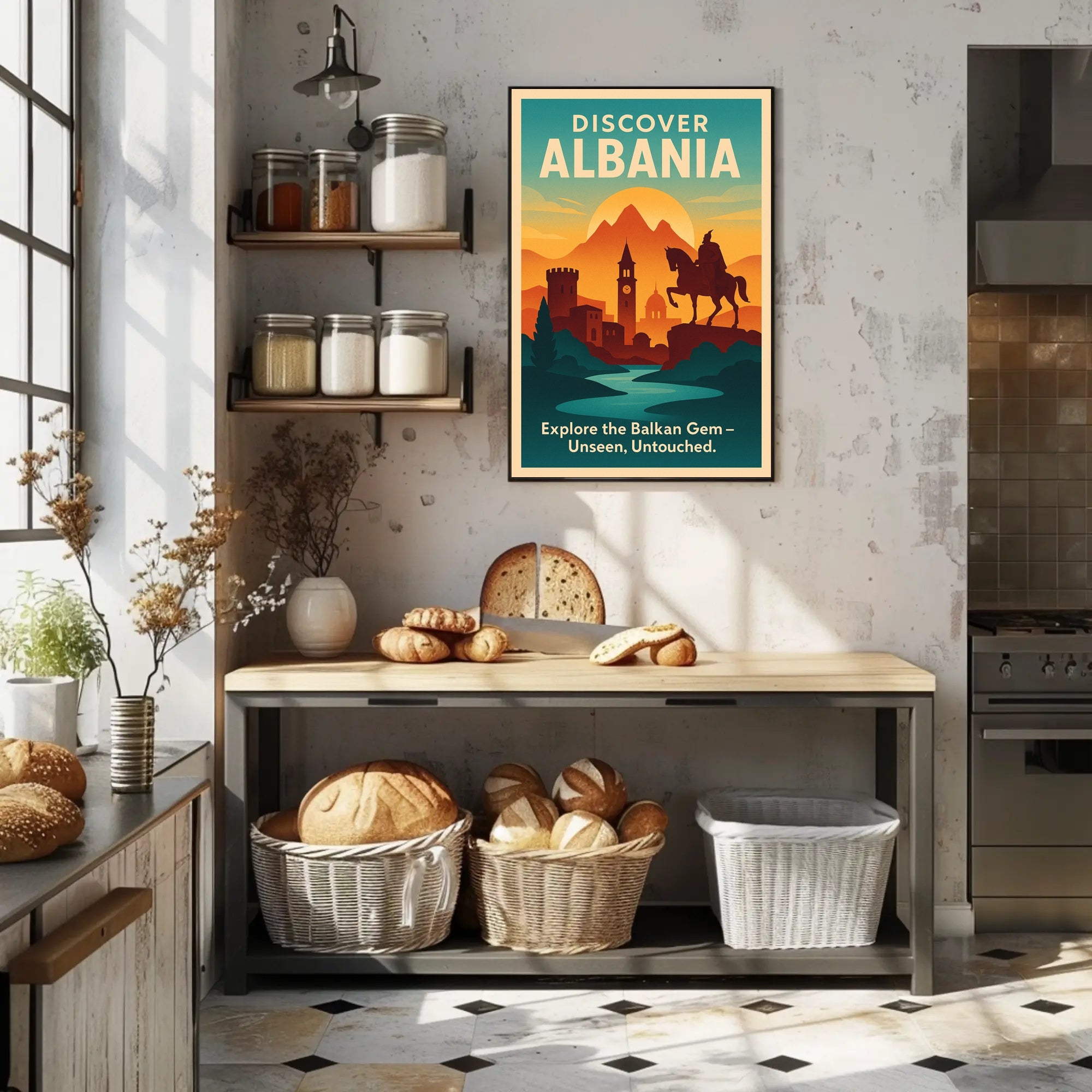 Albania Vintage Travel Poster Wall Art Print