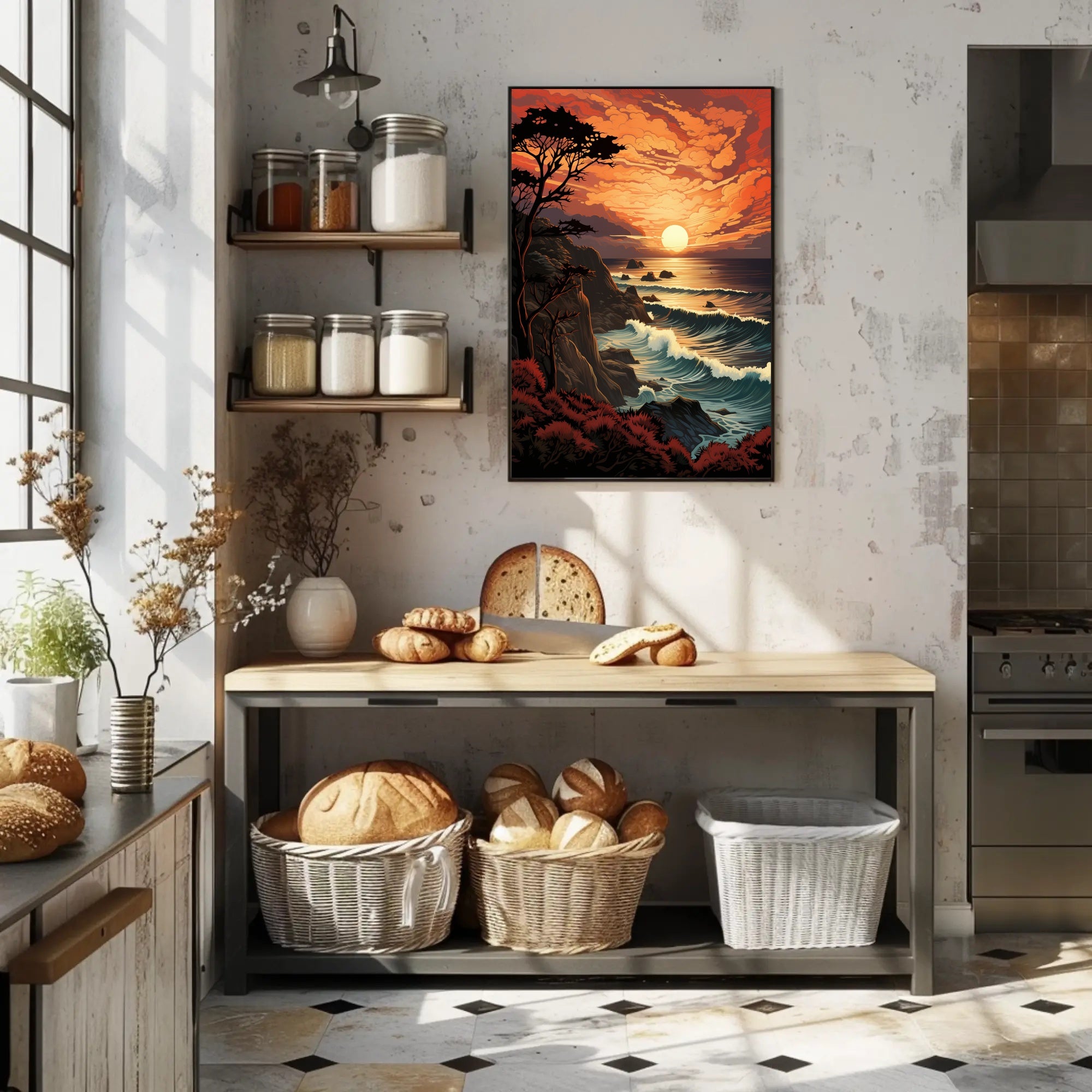 Sunset Over The Ocean Poster