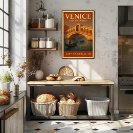 Venice Gondola Explore: Vintage Travel Poster PosterGoat