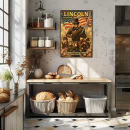 Lincoln Steampunk Samurai Of Freedom Poster