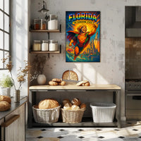 Florida Sunshine State Superhero Adventure Travel Poster PosterGoat