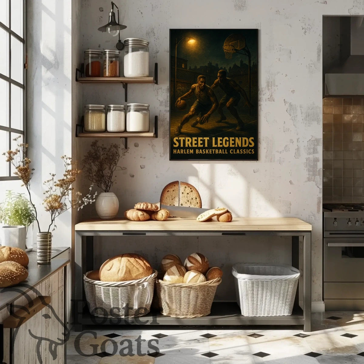 Harlem Basketball Classics: Gritty Urban Sports Poster