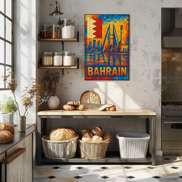 Bahrain Mosaic Art Poster