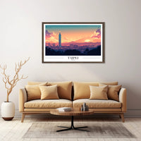 Taipei Skyline Sunset: Urban or Cityscape Poster