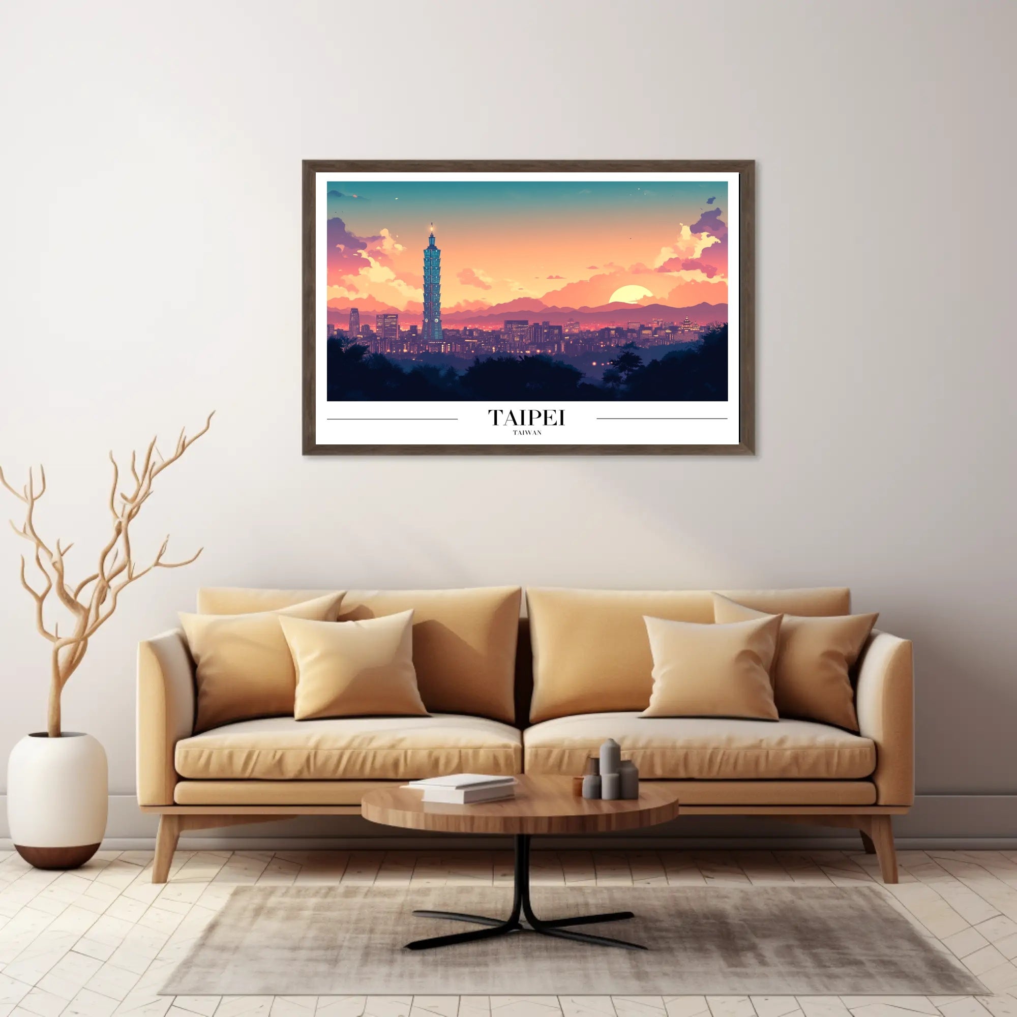 Taipei Skyline Sunset: Urban or Cityscape Poster