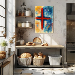 Abstract Watercolor Cross Abstract Poster