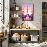 Eiffel Tower Sunset Art Print: Urban or Cityscape Poster