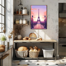 Eiffel Tower Sunset Art Print: Urban or Cityscape Poster