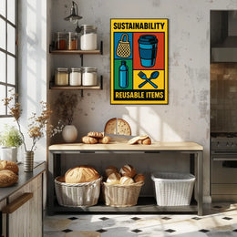 Sustainability Reusable Items Poster