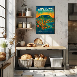 Cape Town Table Mountain Travel Poster