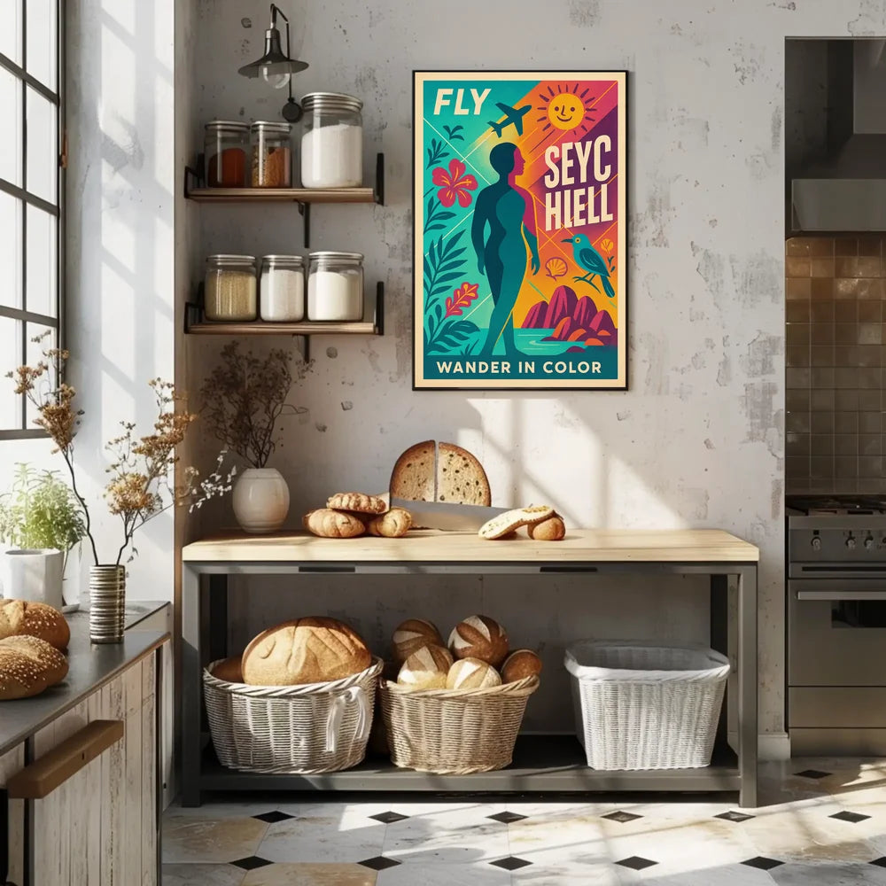 Fly to Seychelles Adventure – Vibrant Travel Poster PosterGoat
