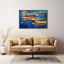 Colorful Boats on Tranquil Waters Poster