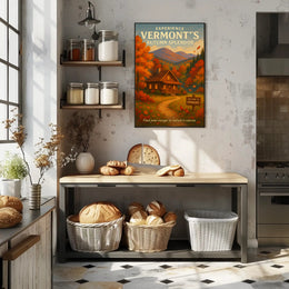 Vermont Autumn Splendor Vintage Travel Poster