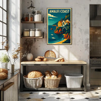 Amalfi Coast Travel Poster Wall Art Coastal Decor Print