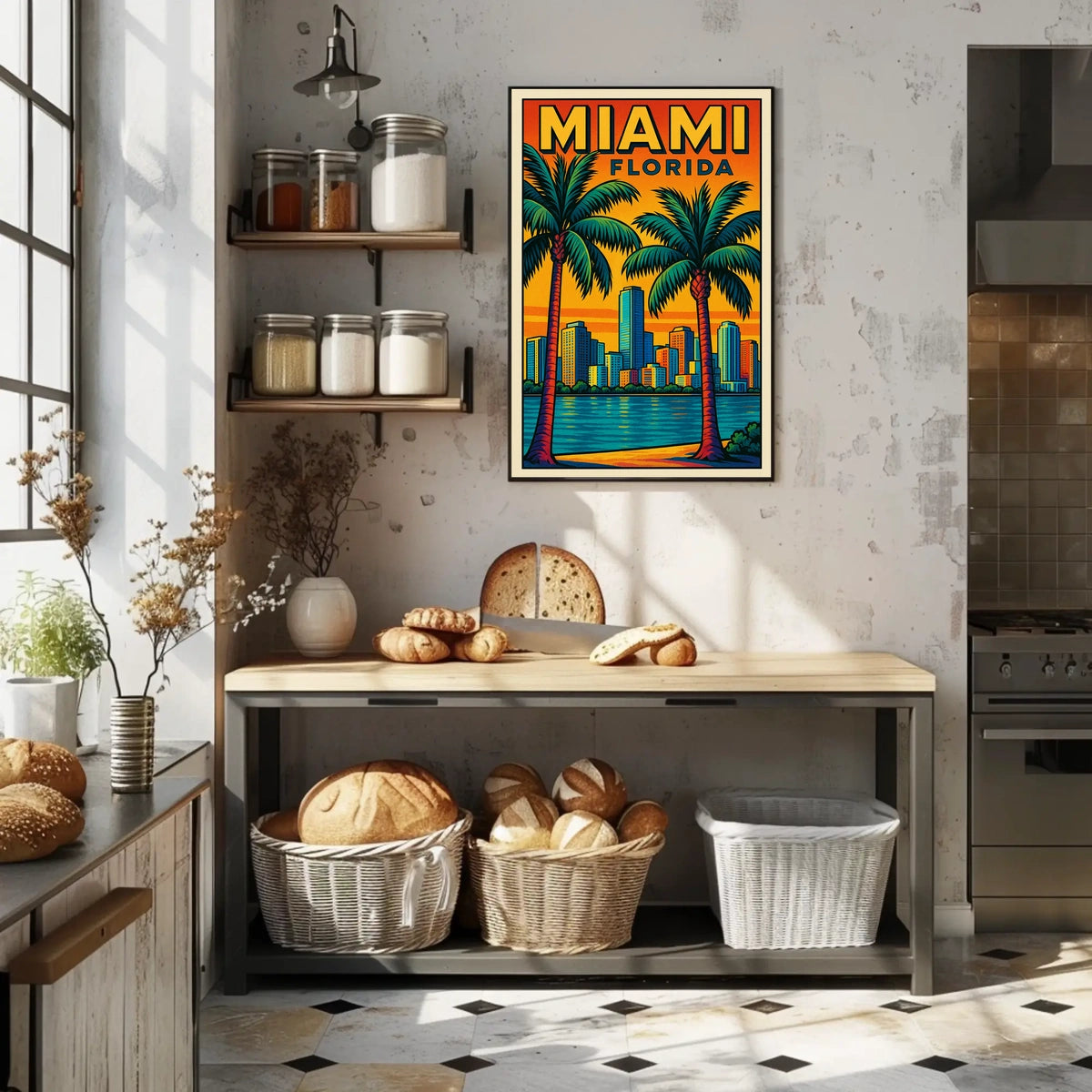 Miami, Florida Vibrant Cityscape Poster