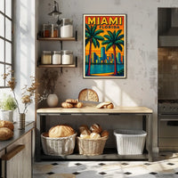 Miami, Florida Vibrant Cityscape Poster