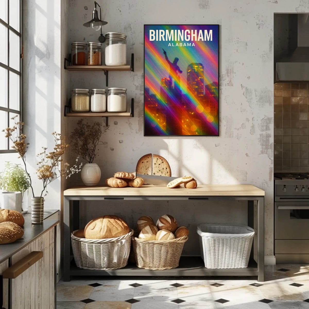 Birmingham, Alabama Vibrant Cityscape Poster