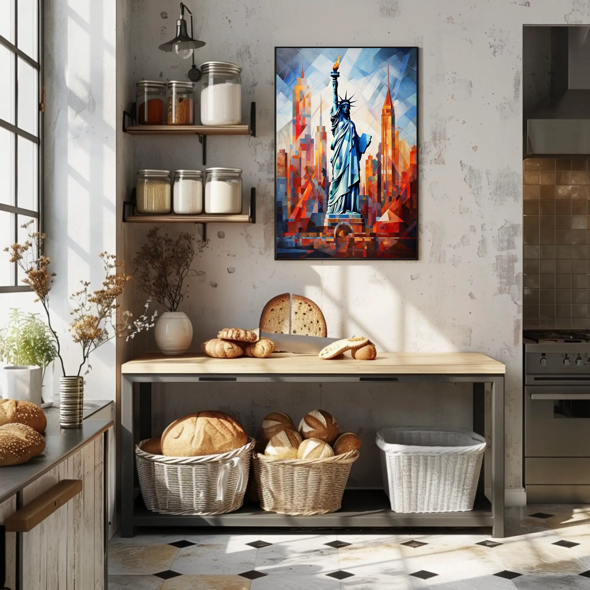 The Statue Of Liberty A Modern Mosaic Poster
