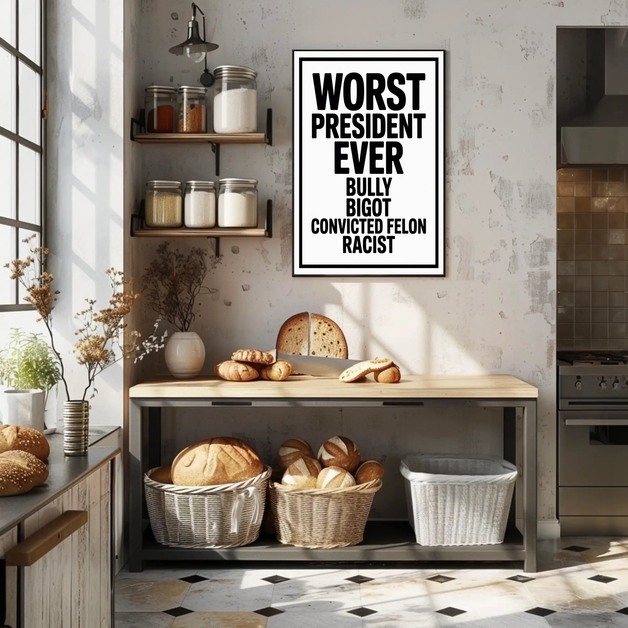 Bold Critique of American Leadership Political or Propaganda Poster