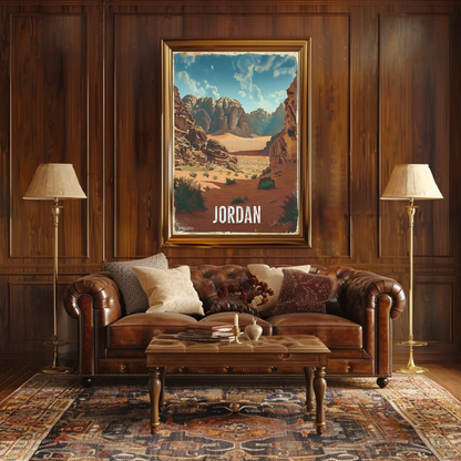 Jordan Desert Rock Formations Travel Poster