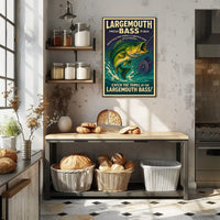 Bass Fishing Adventure Vintage Sports Poster PosterGoat