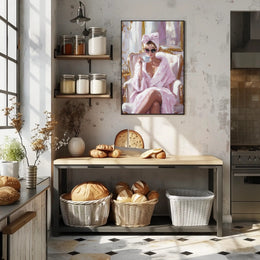 Elegant Morning Ritual Poster Glamorous Pink Wall Art