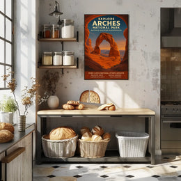 Arches National Park Vintage Adventure Poster Print