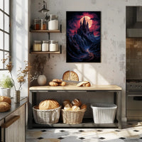 Enchanted Castle Under A Blood Moon Poster