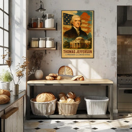 Thomas Jefferson 3rd President of the United States Layered Digital Collage Poster