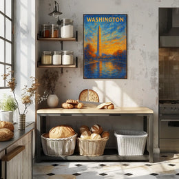 Washington Monument At Sunset Poster